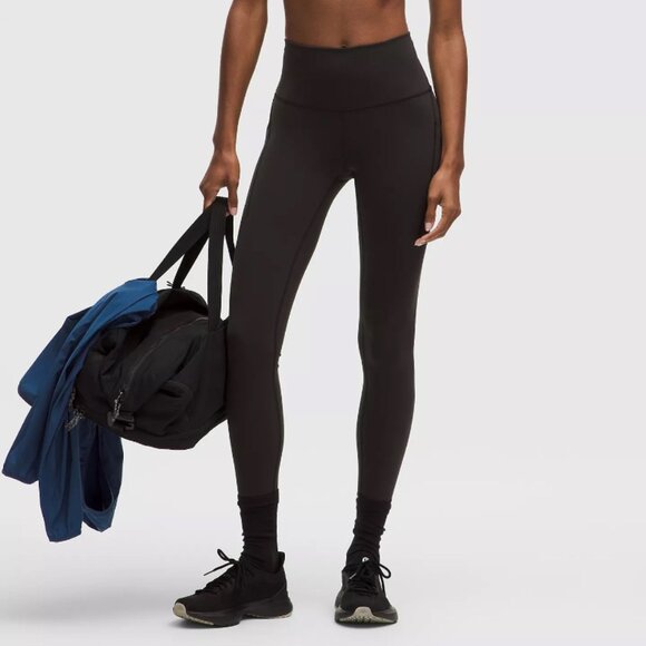 Wunder Train High-Rise Tight with Pockets 25" Black Like New SZ 4 - Picture 1 of 4